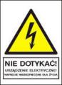 Znaki elektryczne ostrzegawcze typu A 105x148 folia samoprzylepna
